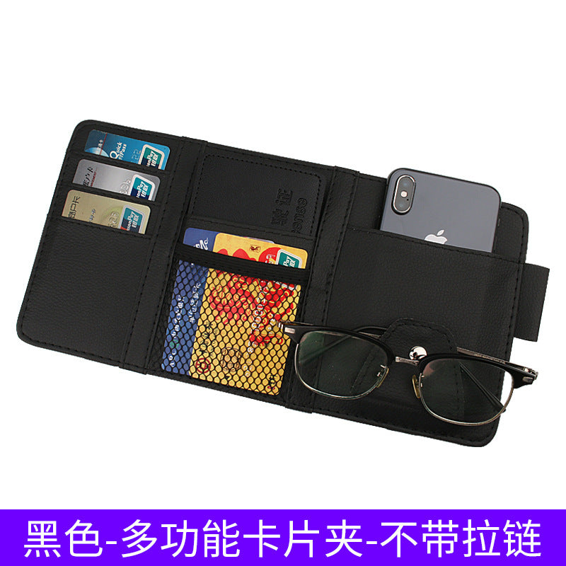Car visor storage Multifunctional car glasses holder Storage bag Card bag Car card clip ID clip