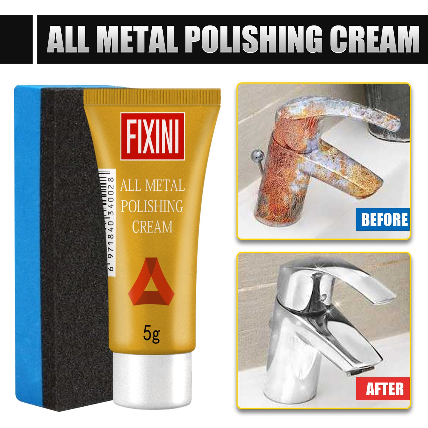 Jue-Fish Metal polishing paste Copper tire rust removal polishing Kitchen metal polishing Multifunctional cleaning and care paste