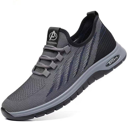 Flyknit breathable men's shoes 2025 new korean style soft sole sneakers mesh lightweight driving casual shoes wholesale