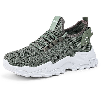Women's new plus size athletic shoes - cross-border flyknit breathable sneakers, lightweight comfortable mesh shoes, low-cut design, women's size 43