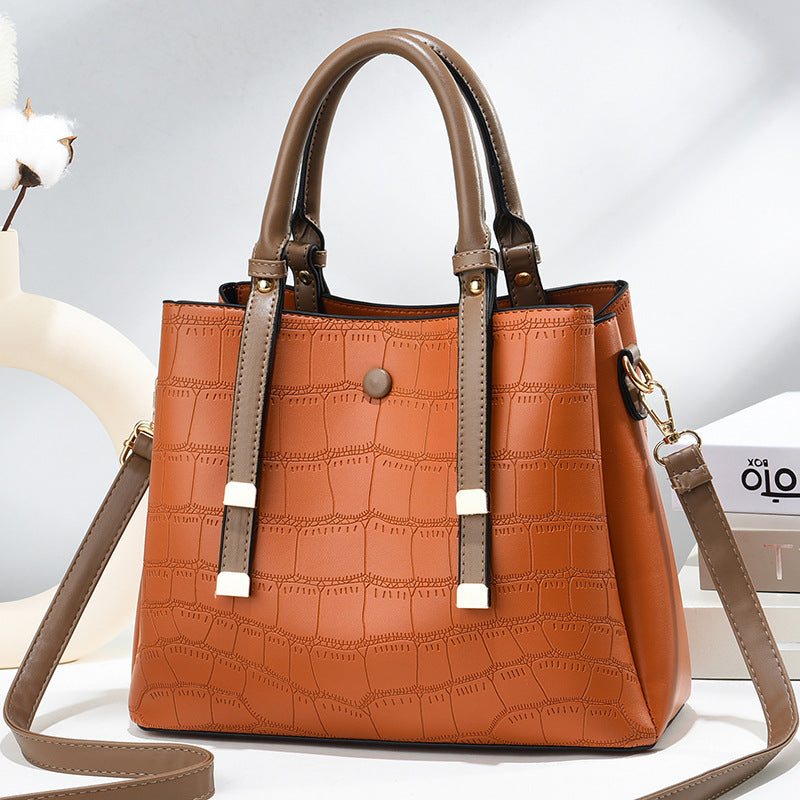 New arrival crocodile pattern texture styling large capacity cross-border western style fashion women's large bag shoulder cross-body one piece dropshipping