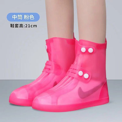 Non-slip silicone shoe cover, middle tube thickened, wear-resistant, waterproof and rainproof, outdoor fashion, daily protection is convenient, practical and comfortable