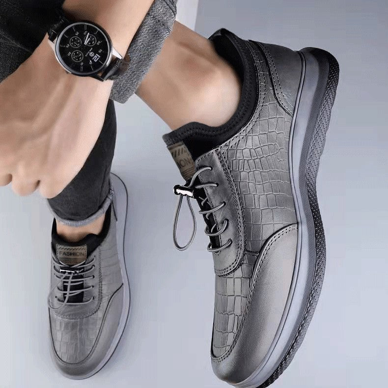 Leather casual shoes for men 2025 spring and autumn one-legged driving shoes business formal men's shoes k-style soft-soled shoes for men