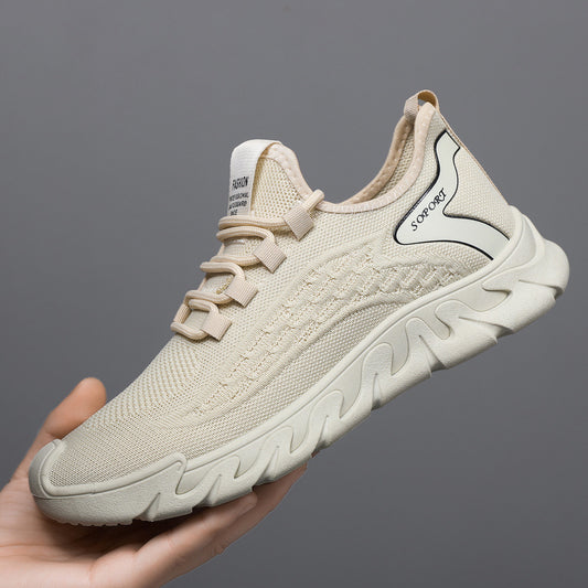 Breathable mesh men's shoes 2025 - cross-border export, soft sole, anti-slip casual low-top lace-up sneakers for men