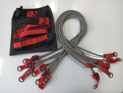 Cross-border best-selling 12-piece set of tension rope fitness equipment tensioner suittpe latex elastic rope elastic band