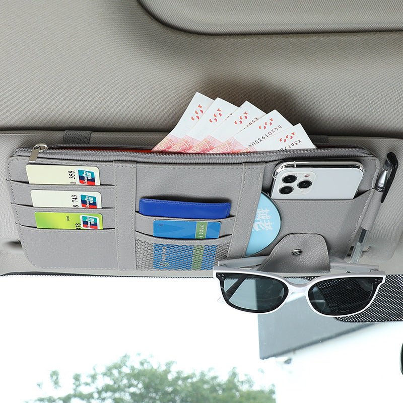 Car visor storage Multifunctional car glasses holder Storage bag Card bag Car card clip ID clip