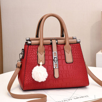 Women's bag 2026 new european and american crocodile pattern handbag elegant fashion large capacity trendy shoulder crossbody bag - dropshipping available
