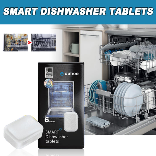 OUHOE dishwasher dirt removal tablets, cleaning heavy oil stains, water stains, odors, kitchen and bathroom home dishwasher cleaning tablets