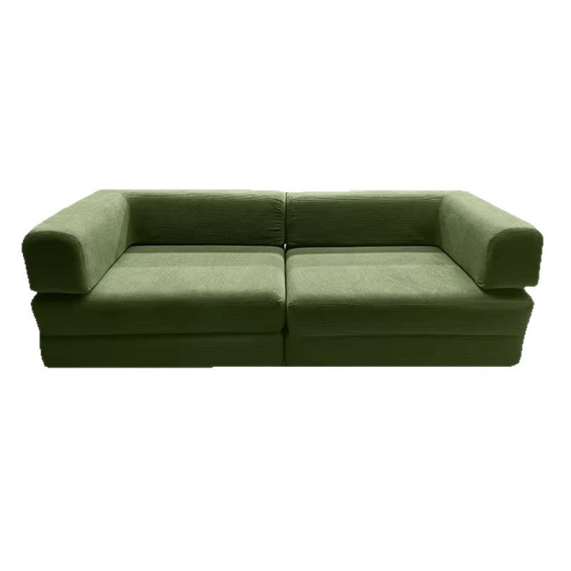 Cross-border fabric sofa module small apartment living room three-person double row retrofoldable two sofa beds