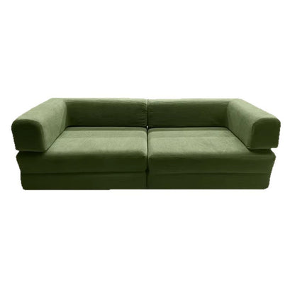 Cross-border fabric sofa module small apartment living room three-person double row retrofoldable two sofa beds
