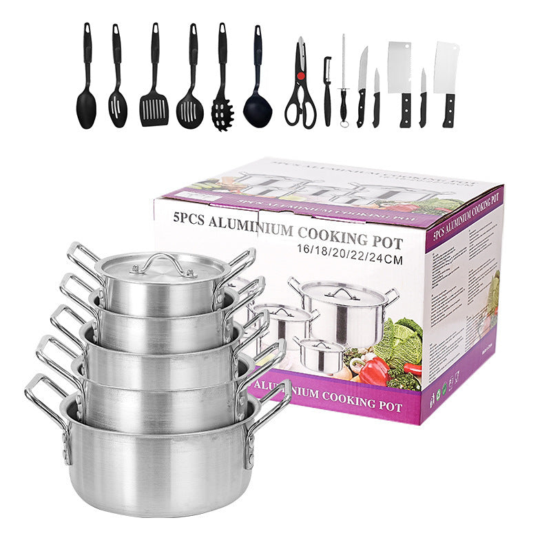 Manufacturer's african export aluminum pot 7-piece set pot aluminum sanding aluminum pot set 7in1