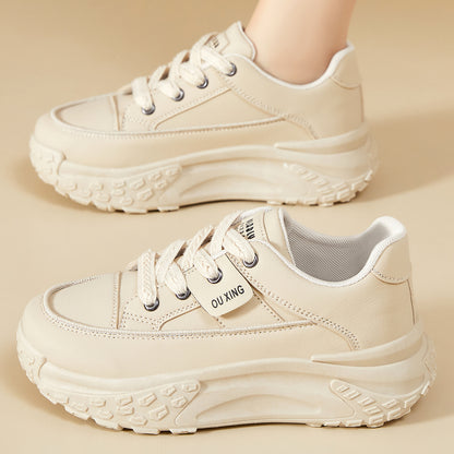 Women's spring collection: height-boosting, versatile, and stylish canvas shoes - comfortable, soft-soled, trendy casual flats