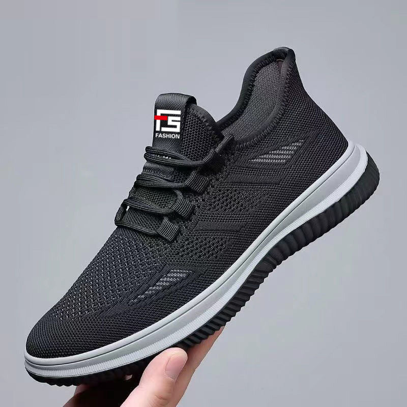 Flyknit men's shoes new summer mesh breathable casual shoes soft bottom non-slip casual fashion sports shoes cross-border wholesale
