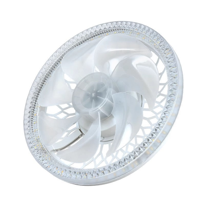 LED electric fan light e27 screw spiral ceiling fan light new remote control household integrated ceiling light with fan indoor