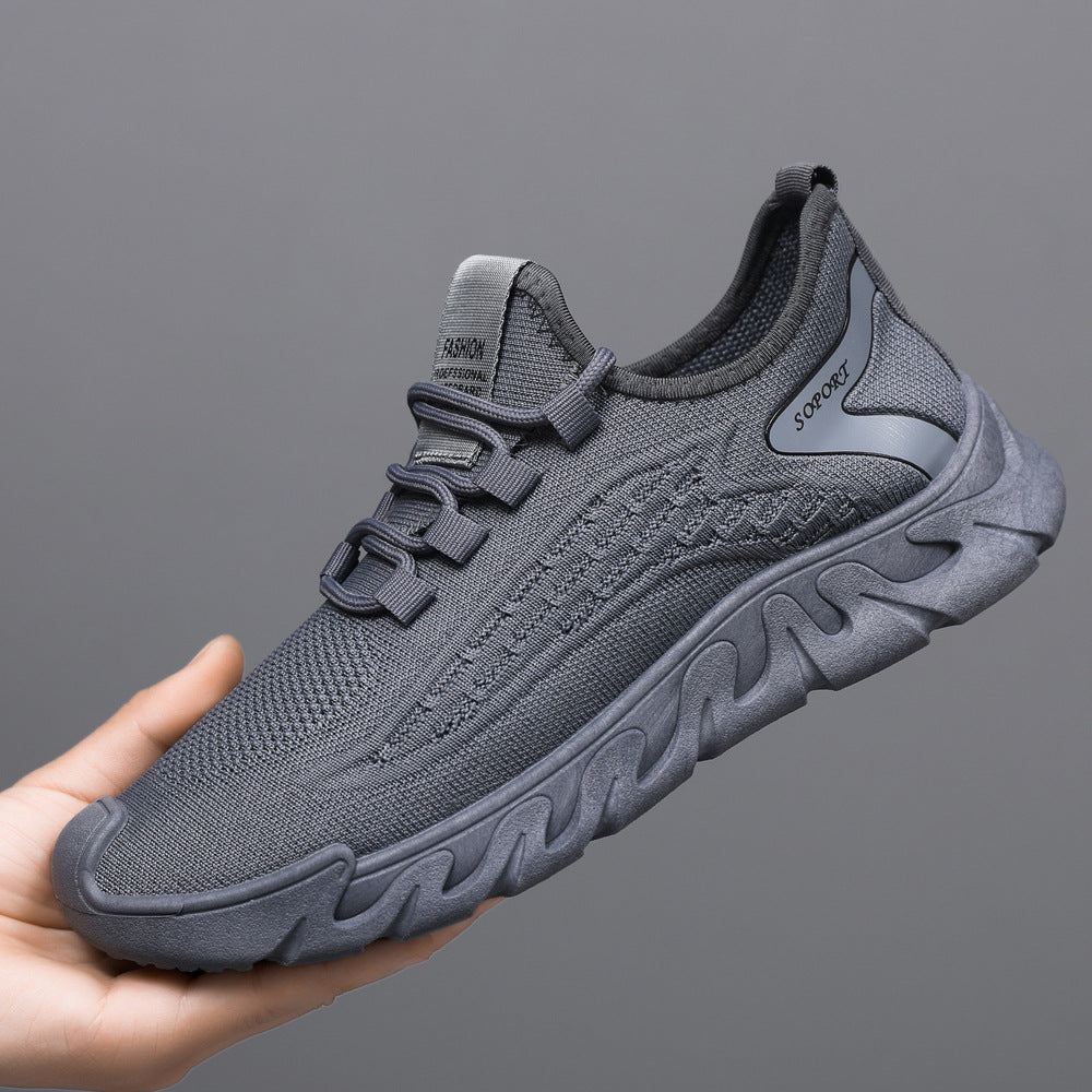 Breathable mesh men's shoes 2025 - cross-border export, soft sole, anti-slip casual low-top lace-up sneakers for men