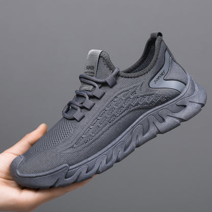 Breathable mesh men's shoes 2025 - cross-border export, soft sole, anti-slip casual low-top lace-up sneakers for men