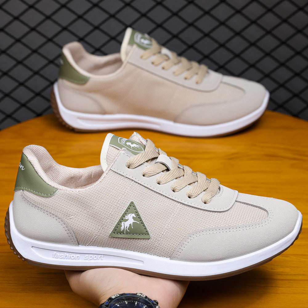 Breathable mesh men's shoes, 2025 new style, soft sole, non-slip, white, casual, sporty, and cross-border e-commerce