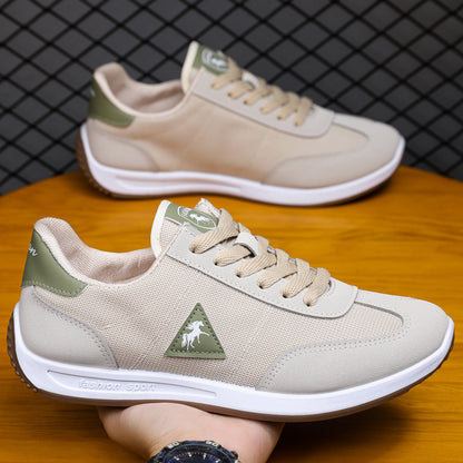Breathable mesh men's shoes, 2025 new style, soft sole, non-slip, white, casual, sporty, and cross-border e-commerce