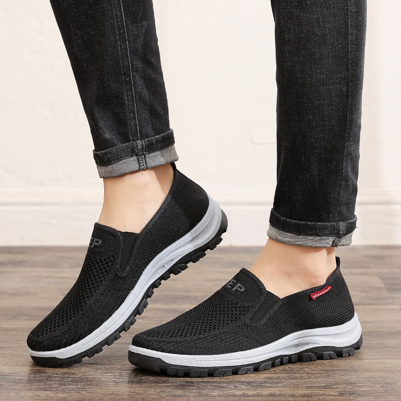Slip-on loafers, flyknit mesh breathable driving shoes, minimalist men's shoes, soft sole casual shoes for men - cross-border wholesale