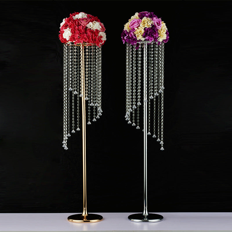 New s-shaped crystal acrylic beaded archway, rotating aisle marker, wholesale wedding props, ferris wheel aisle marker