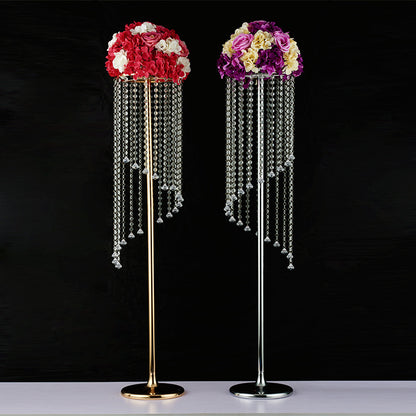 New s-shaped crystal acrylic beaded archway, rotating aisle marker, wholesale wedding props, ferris wheel aisle marker