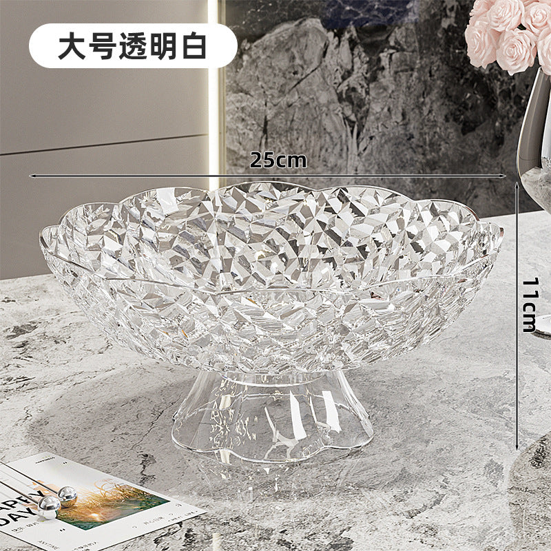 Luxury fruit platter with drain basket - high-end design for living room coffee table, featuring a beautiful bow accent for dried fruit and candy display