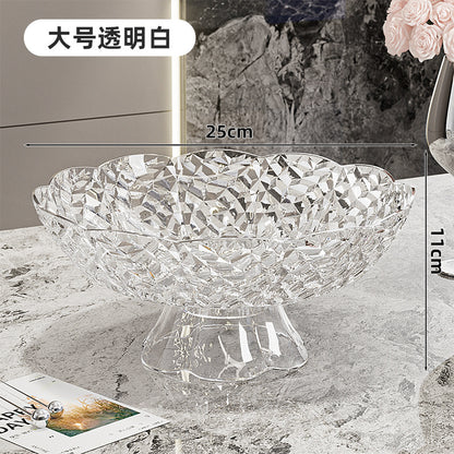 Luxury fruit platter with drain basket - high-end design for living room coffee table, featuring a beautiful bow accent for dried fruit and candy display