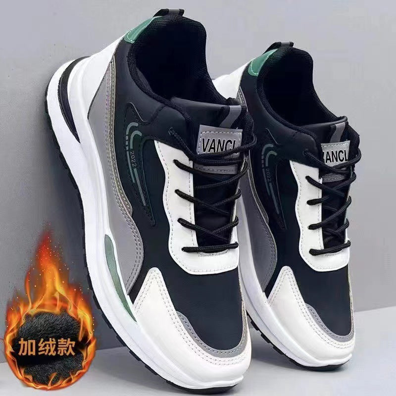 Soft-soled sneakers for men, 2025 spring/summer collection. breathable fly-knit casual shoes, trendy running shoes, korean-style low-top sneakers for men