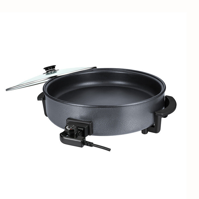 Cross-border electric cooking pot, electric hot pot, non-stick electric hot pot, round hot pot, steaming, frying, non-stick cooking pot, pizza machine