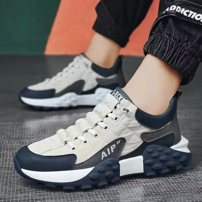Cross-border men's shoes 2026 new Korean style low-top running shoes trendy non-slip thick-soled dad shoes breathable sports shoes