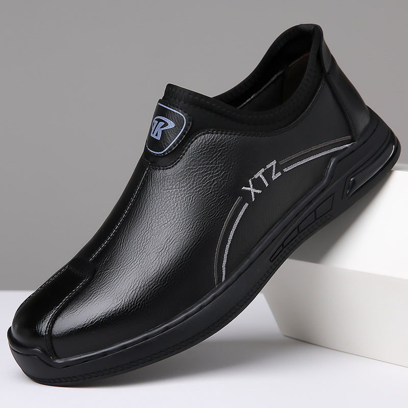 Men's leather business casual slip-on loafers - spring 2025 collection: anti-slip, soft sole, british style