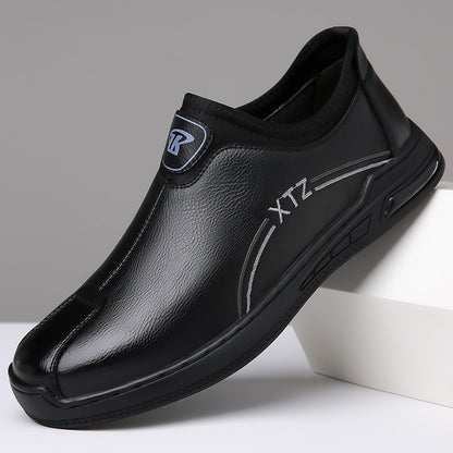 Men's leather business casual slip-on loafers - spring 2025 collection: anti-slip, soft sole, british style