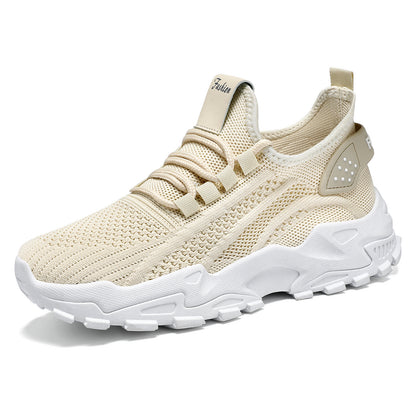 Women's new plus size athletic shoes - cross-border flyknit breathable sneakers, lightweight comfortable mesh shoes, low-cut design, women's size 43