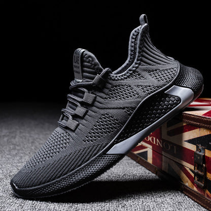 Flyknit men's shoes 2026 new korean style coconut shoes breathable mesh trendy shoes spring casual sports shoes men wholesale