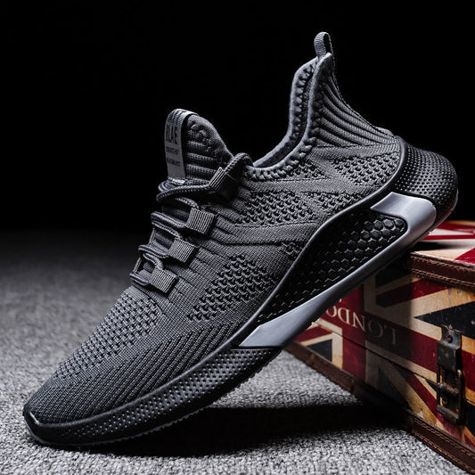 Flyknit men's shoes 2026 new korean style coconut shoes breathable mesh trendy shoes spring casual sports shoes men wholesale