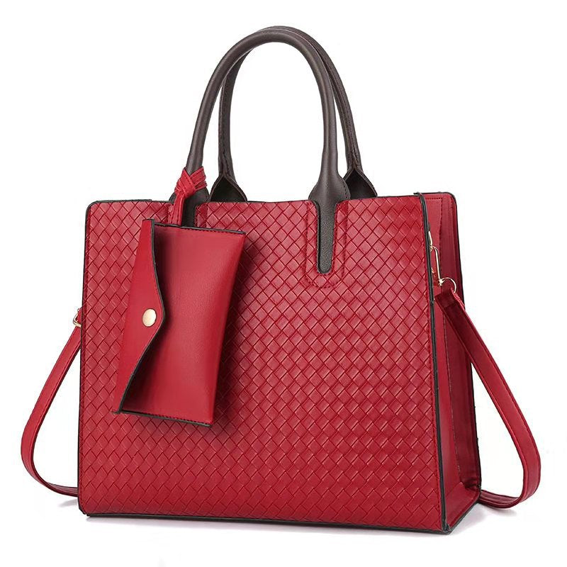 Women's handbag 2026 winter new european and american style woven texture tote crossbody shoulder bag middle-aged mom bag trendy women's bag
