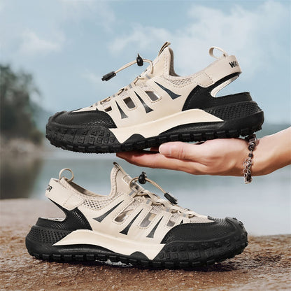 Men's casual sandals 2025 new summer mesh breathable hollow-out clogs trendy slides cross-border wholesale