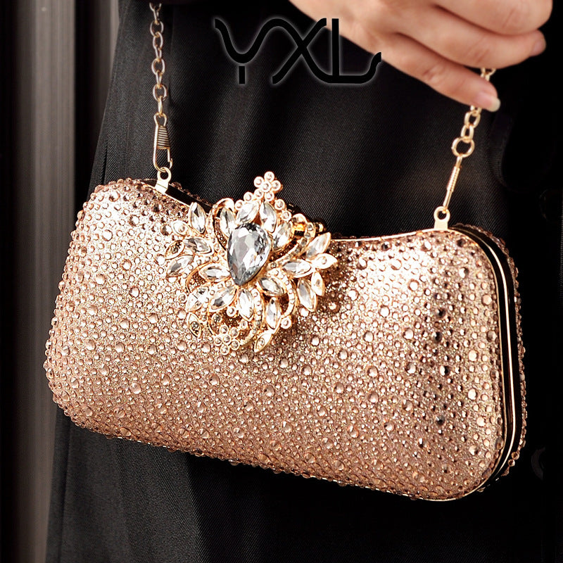 2026 new luxury rhinestone evening clutch - european & american style party dress handbag - elegant cheongsam women's banquet bag