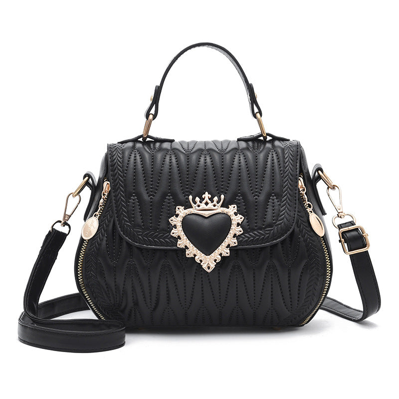 Trendy women's bags 2024 new large capacity embossed round bag fashionable textured crossbody handbag - dropshipping available