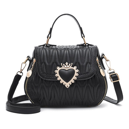 Trendy women's bags 2024 new large capacity embossed round bag fashionable textured crossbody handbag - dropshipping available
