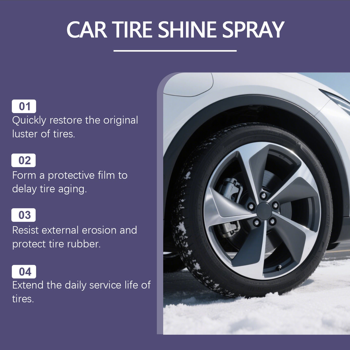Hikmarion tire gloss spray, car tire gloss polish Durable for daily maintenance