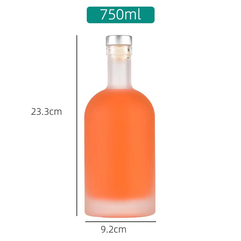 Wholesale vodka bottle yellow wine foreign wine bottle transparent self-brewing fruit wine bottle white wine bottle empty bottle frosted empty wine bottle