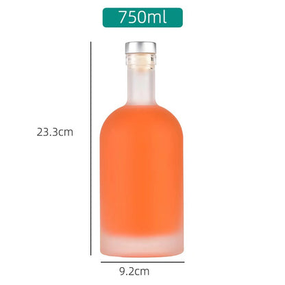 Wholesale vodka bottle yellow wine foreign wine bottle transparent self-brewing fruit wine bottle white wine bottle empty bottle frosted empty wine bottle
