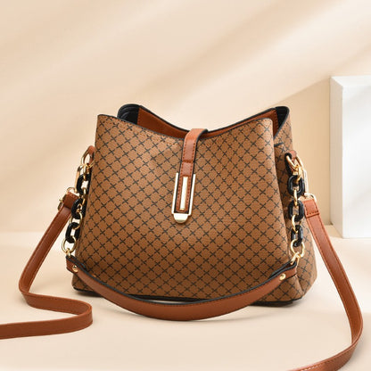 2024 new casual fashion retro print shoulder bucket bag - simple, trendy, and chic crossbody bucket bag