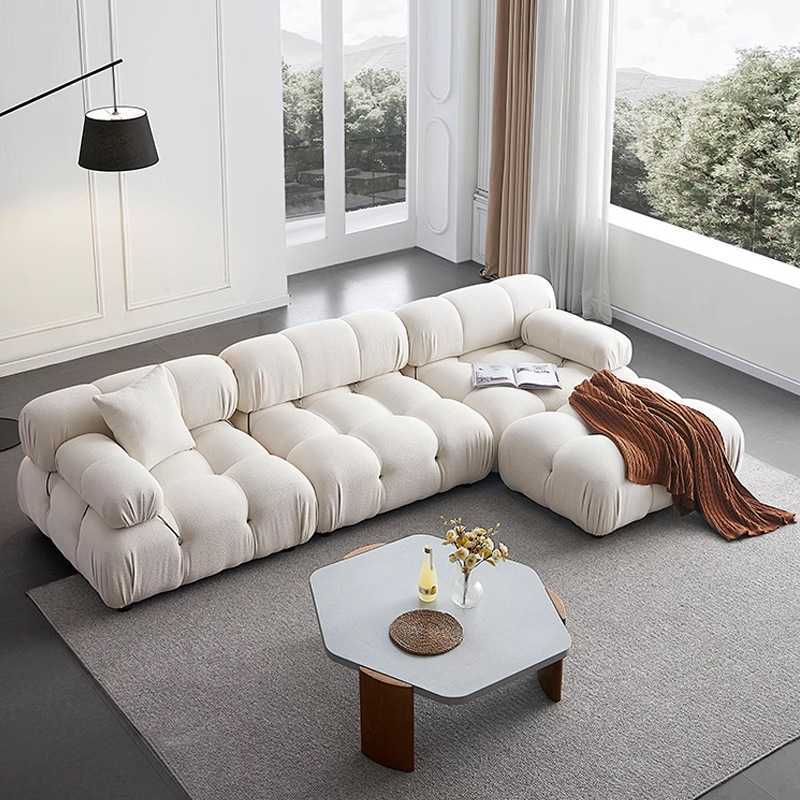 Cross-border export vacuum compressed sofa italian fabric lazy small apartment straight-row module chameleon sofa