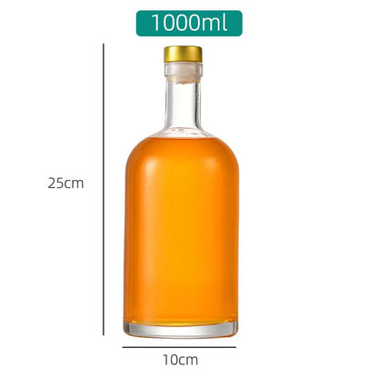 Wholesale vodka bottle yellow wine foreign wine bottle transparent self-brewing fruit wine bottle white wine bottle empty bottle frosted empty wine bottle