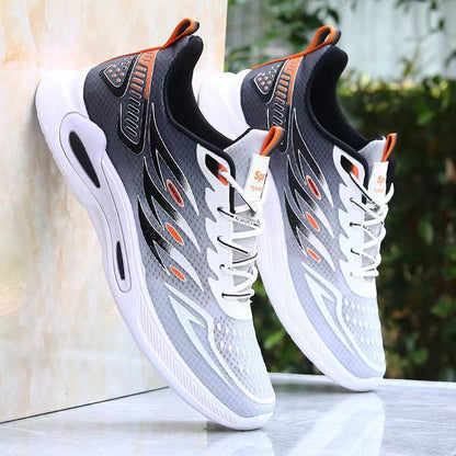 Ice silk mesh men's shoes 2025 new korean style trendy sneakers student soft sole running shoes breathable casual shoes