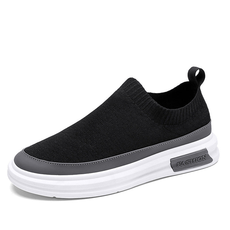 Men's shoes 2025 spring/summer new arrivals: slip-on athletic shoes with sock-lining, breathable, korean style fashion casual sneakers