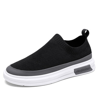 Men's shoes 2025 spring/summer new arrivals: slip-on athletic shoes with sock-lining, breathable, korean style fashion casual sneakers