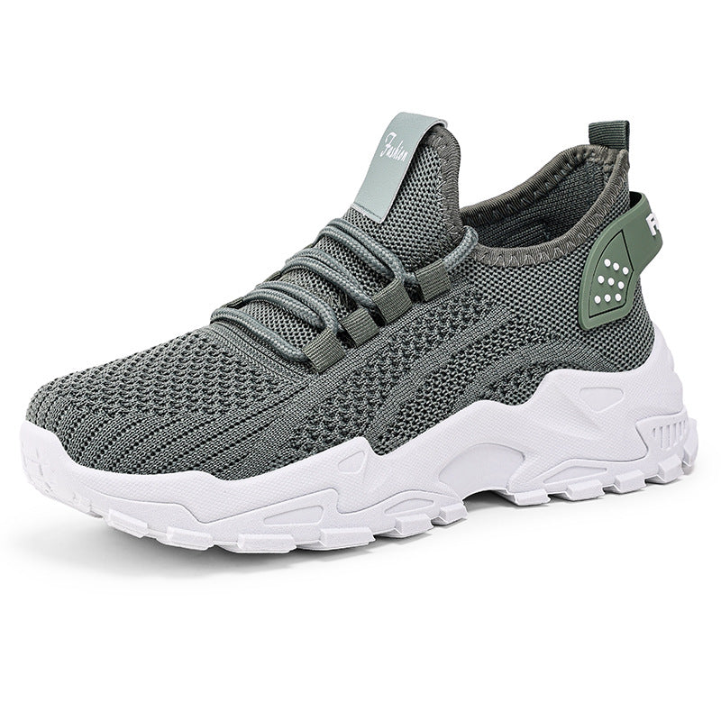Women's new plus size athletic shoes - cross-border flyknit breathable sneakers, lightweight comfortable mesh shoes, low-cut design, women's size 43